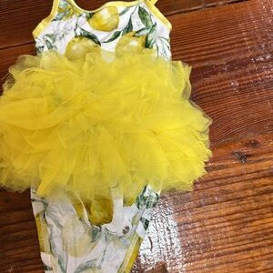 Posh Peanut Yellow and White Dance Dress with Tutu